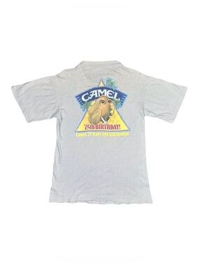 Vintage 1988 Smokin Joe Camel Cigarettes 75th Birthday Single Stitch Pocket Tee